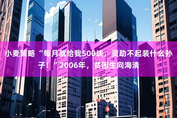 小麦策略 “每月就给我500块，资助不起装什么孙子！”2006年，贫困生向海清